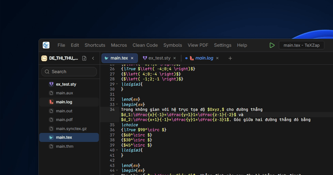 TeXZap Workspace Preview 2