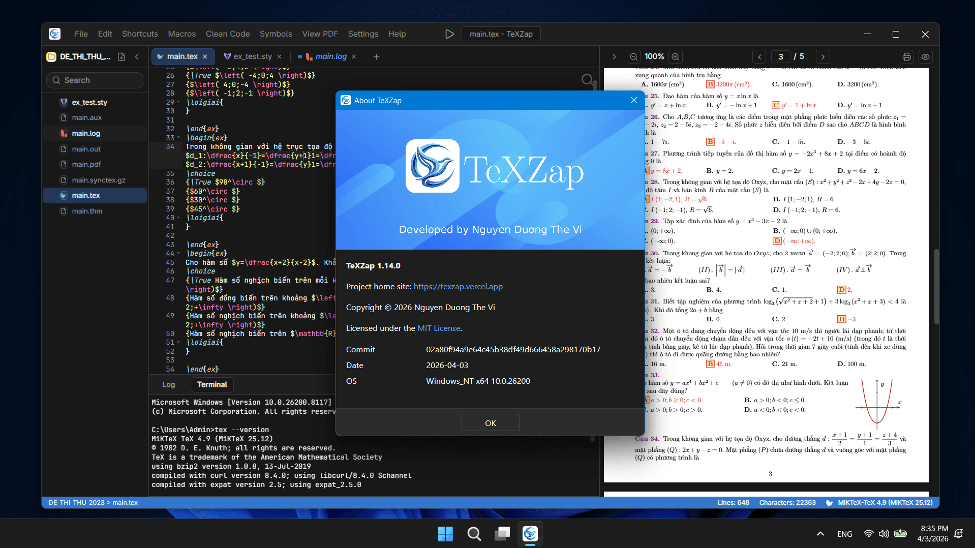 TeXZap Workspace Preview 3